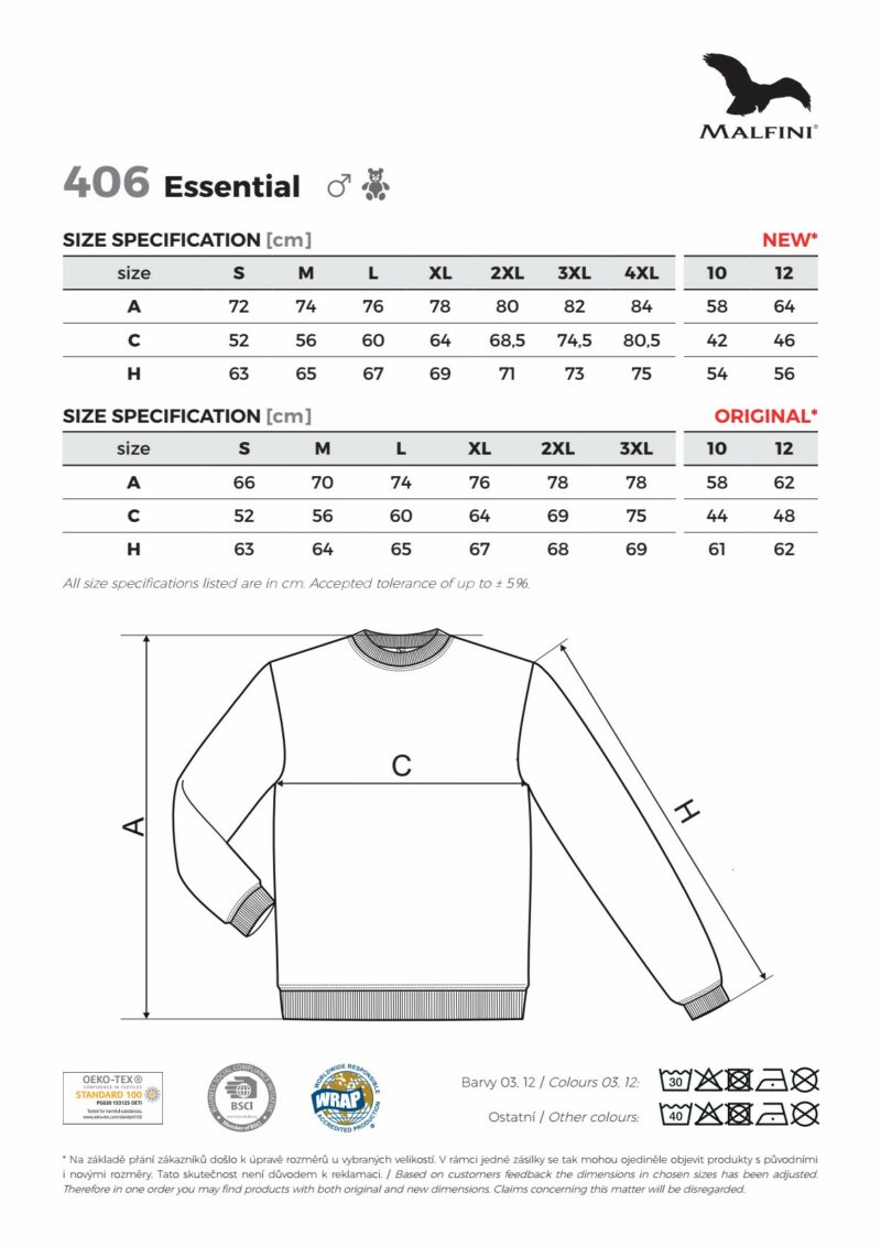 malfini mikina essentila velikost